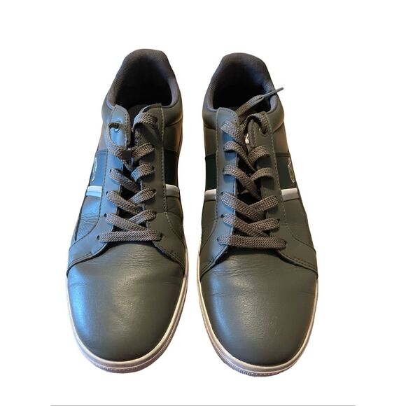 Lacoste Mens Olive Green Gray Europa 0120 1 SMA Casual Sneaker Shoes Size 8.5